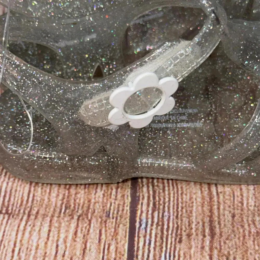 The Children's Place Glitter Jelly Sandals Size 8 nwot